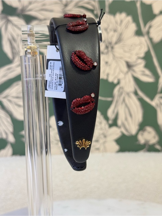 Lele Sadoughi x Marilyn Monroe Leather Headband w/Glitter Lip Appliqués main image 7